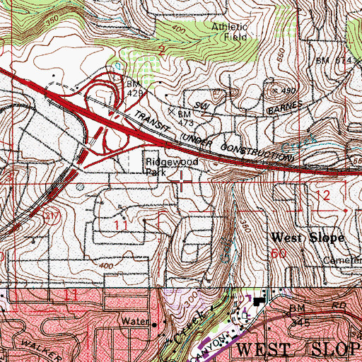 Topographic Map of Sunset Presbyterian Church, OR
