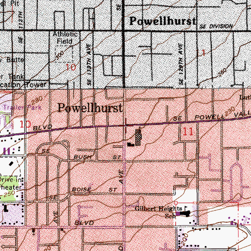 Topographic Map of Tabernacle of Hope Church, OR