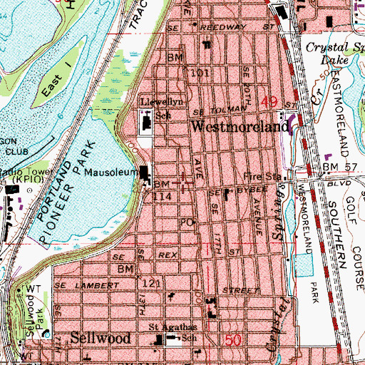 Topographic Map of Tenth Church of Christ Scientist Reading Room, OR