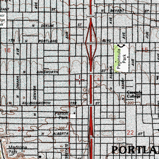 Topographic Map of The Antioch Missionary Baptist Church, OR