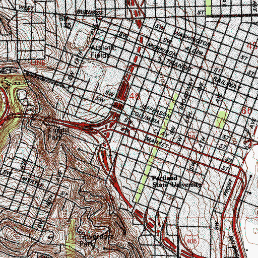 Topographic Map of The Old Church, OR