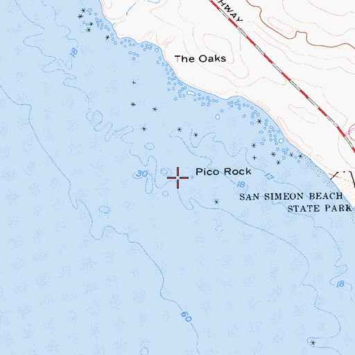 Topographic Map of Pico Rock, CA
