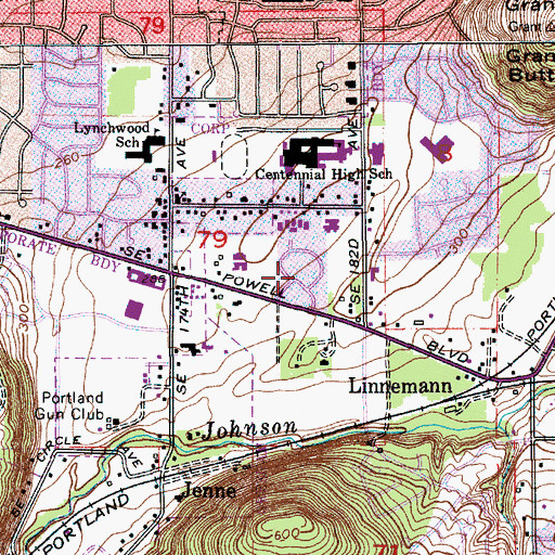 Topographic Map of The Village Seventh Day Adventist Church, OR