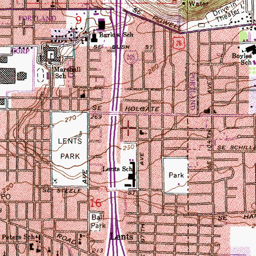 Topographic Map of Tongan Fellowship of the United Methodists, OR