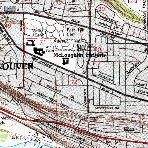 Topographic Map of Trinity Baptist Church, WA