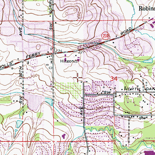 Topographic Map of Trinity Evangelical Church, OR