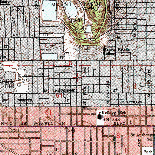 Topographic Map of Trinity Fellowship Church, OR