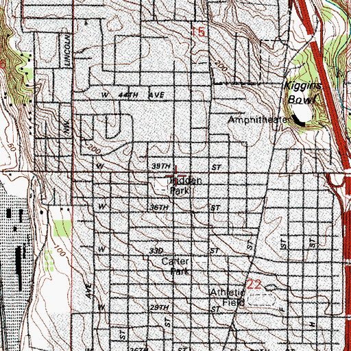 Topographic Map of Trinity Lutheran Church, WA