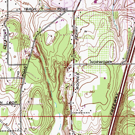 Topographic Map of Tualatin Hills Christian Church, OR