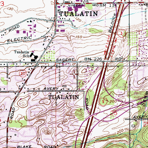 Topographic Map of Tualatin United Methodist Church, OR