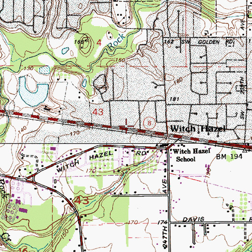 Topographic Map of Tualatin Valley Wesleyan Church, OR
