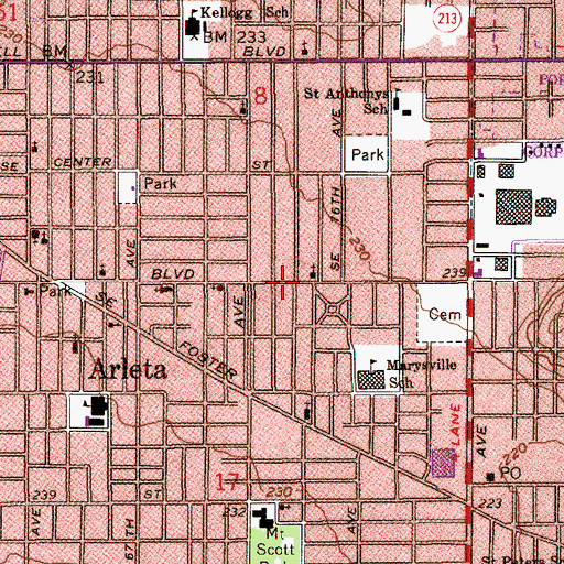 Topographic Map of Victory Christian Center, OR