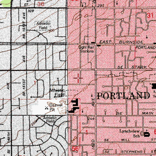Topographic Map of Victory Outreach Church, OR