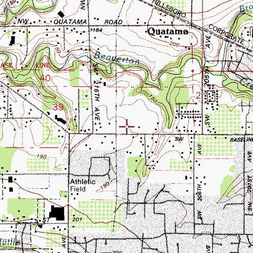 Topographic Map of Vietnamese Baptist Church of Aloha, OR