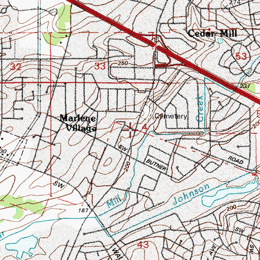 Topographic Map of Village Baptist Church, OR