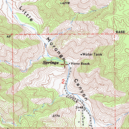 Topographic Map of Pierce Ranch, CA