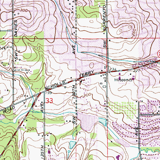Topographic Map of Westgate Baptist Church, OR