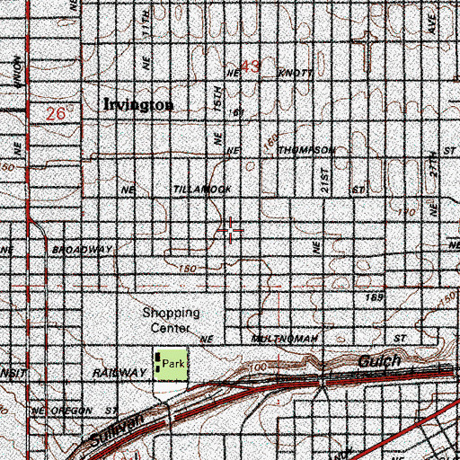 Topographic Map of Westminster Presbyterian Church, OR