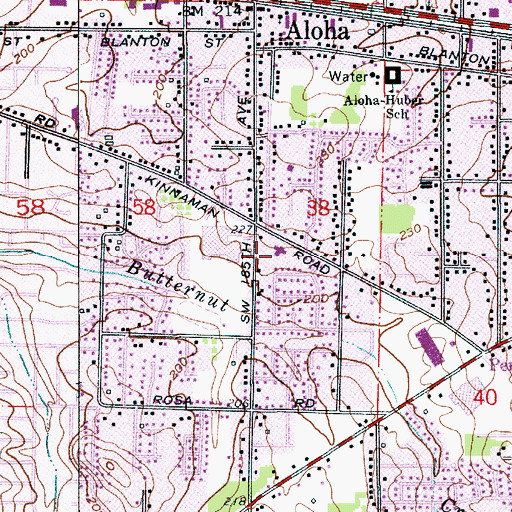 Topographic Map of Westside Community Church, OR