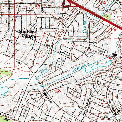 Topographic Map of Westside United Methodist Church, OR