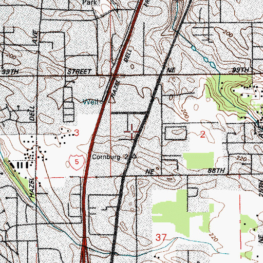 Topographic Map of Whipple Creek Community Church, WA