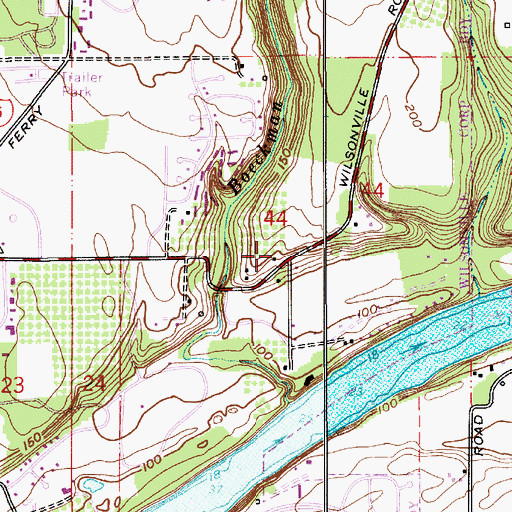 Topographic Map of Wilsonville United Methodist Church, OR