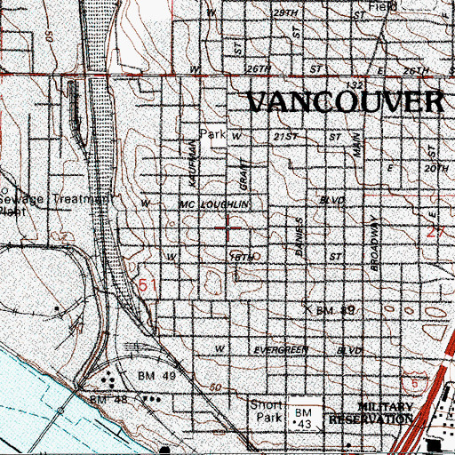 Topographic Map of Word of Life Church, WA