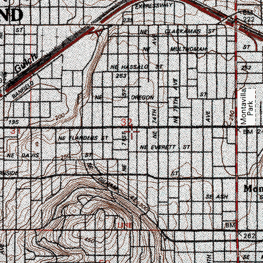 Topographic Map of Yang E Mun Presbyterian Church, OR