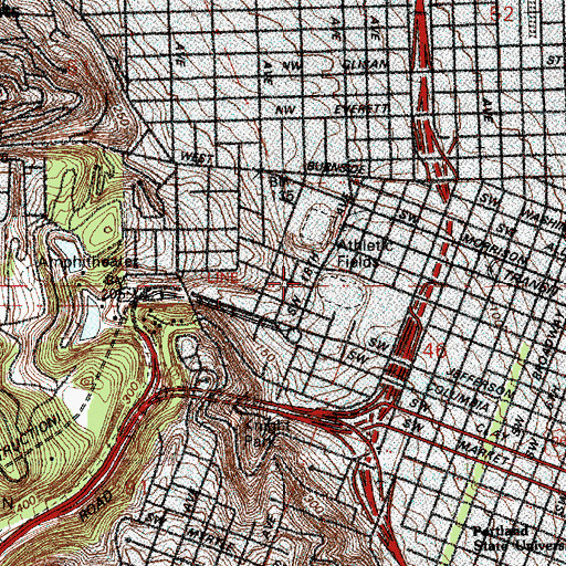 Topographic Map of Zion Lutheran Church, OR