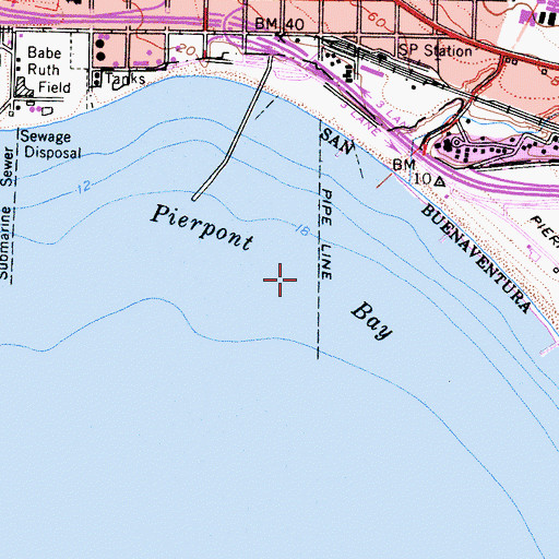 Topographic Map of Pierpont Bay, CA