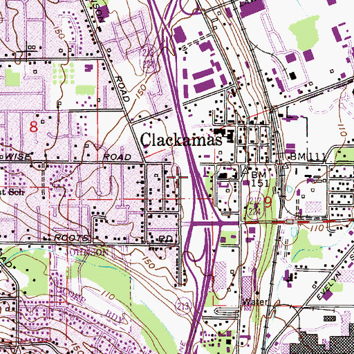 Topographic Map of Interchange 12B, OR
