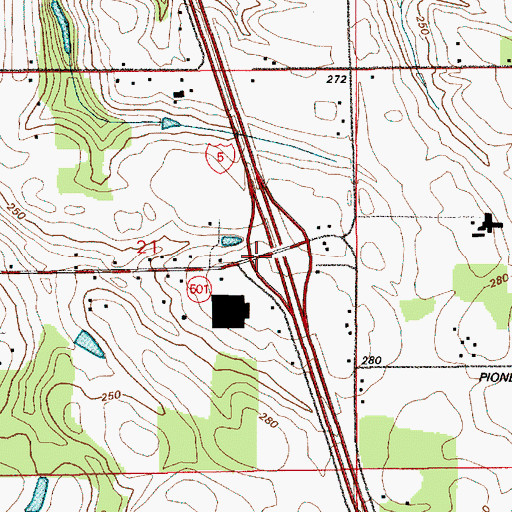 Topographic Map of Interchange 14, WA