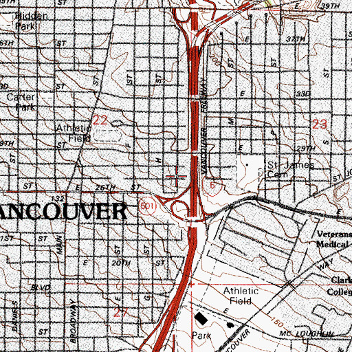 Topographic Map of Interchange 1D, WA