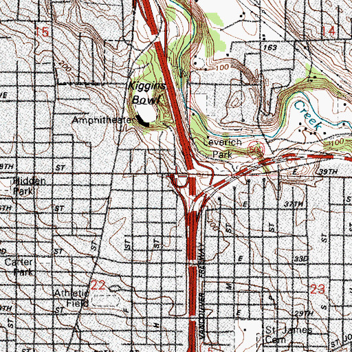 Topographic Map of Interchange 2, WA