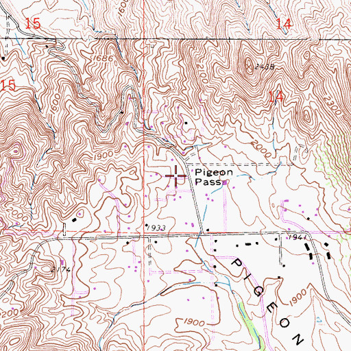 Topographic Map of Pigeon Pass, CA