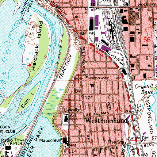 Topographic Map of Moreland Bible Church, OR