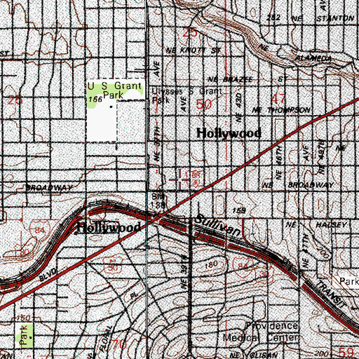 Topographic Map of Mosaic Church, OR