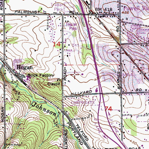 Topographic Map of Mount Hood Christian Center, OR