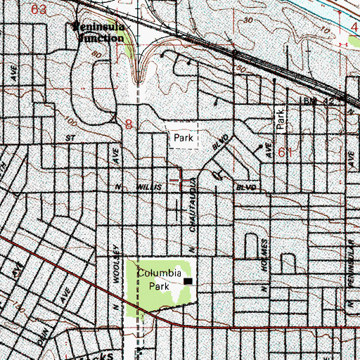 Topographic Map of Mount Olivet Baptist Church, OR