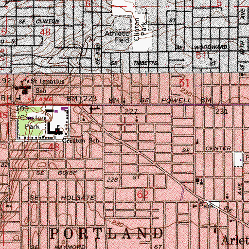 Topographic Map of Mount Scott Church of the Nazarene, OR