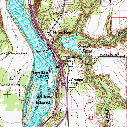 Topographic Map of New Era Christian Spiritualist Church, OR
