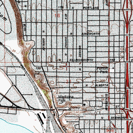 Topographic Map of New Heights Community Church, OR