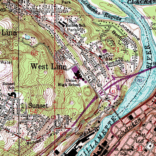 Topographic Map of New Life Church, OR