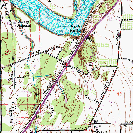Topographic Map of New Life Foursquare Church, OR