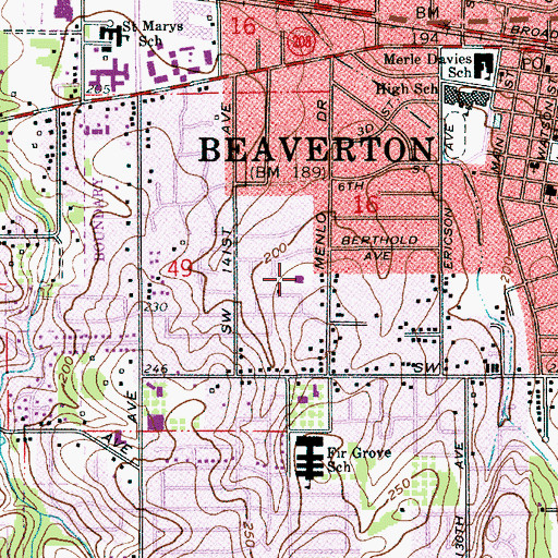 Topographic Map of New Vision Fellowship Church, OR