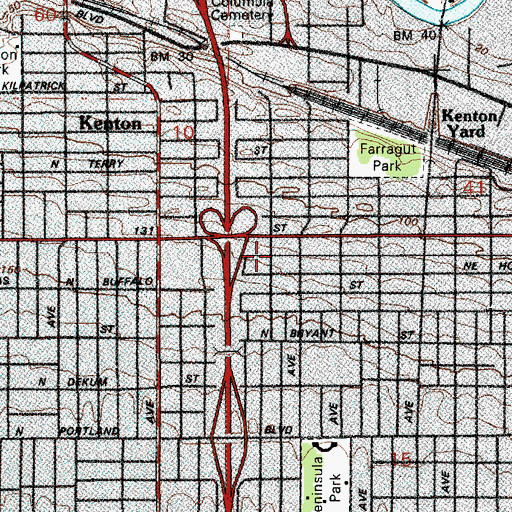 Topographic Map of North Community Church, OR