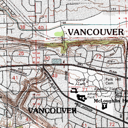 Topographic Map of Northcrest Community Church, WA