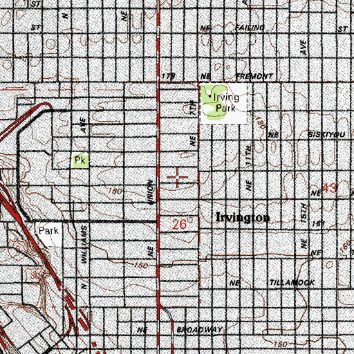 Topographic Map of Northeast Community Fellowship Foursquare Church, OR