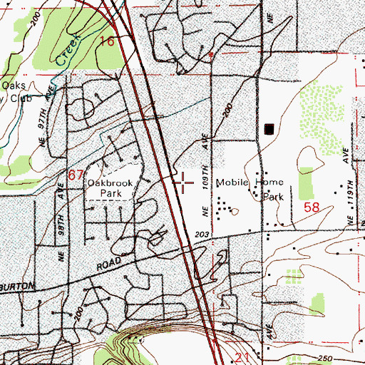 Topographic Map of Northwest Baptist Convention, WA