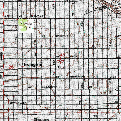 Topographic Map of Northwest District of the Lutheran Church, OR